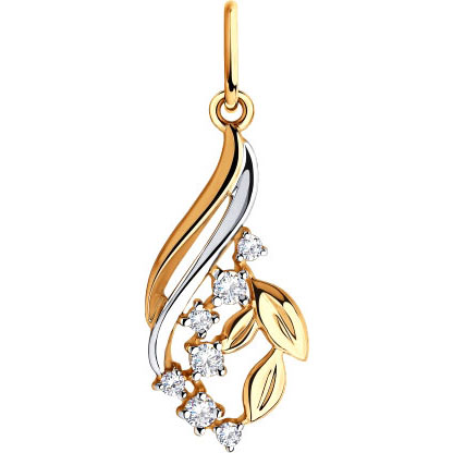 Золотая подвеска SOKOLOV 035728 с фианитами