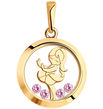 Золотой медальон SOKOLOV 035821 с фианитами