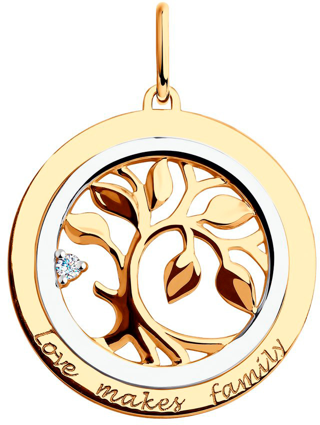 Золотой кулон SOKOLOV 035853_s c фианитом