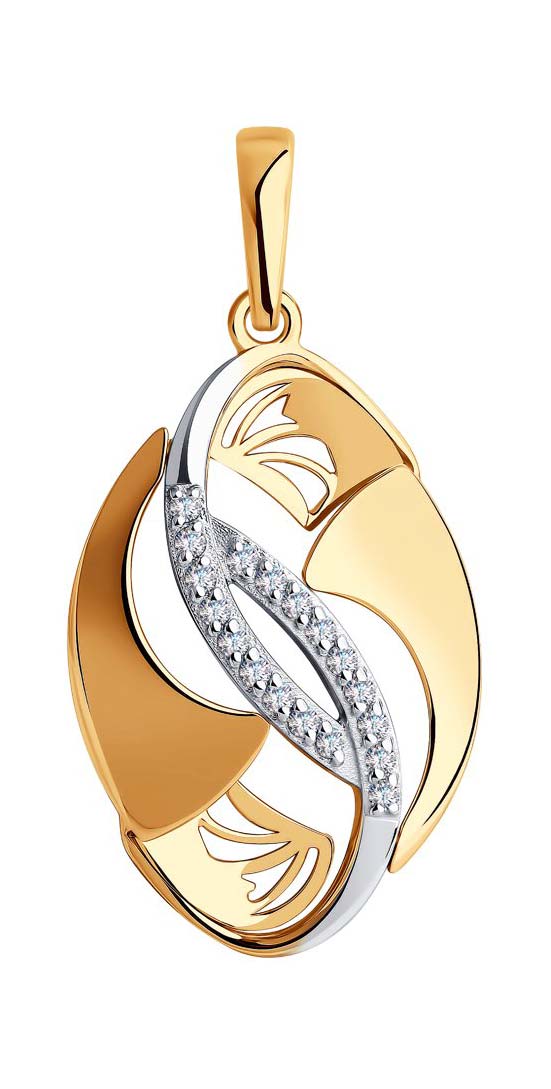 Золотой кулон SOKOLOV 035911 с фианитами
