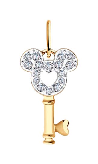 Золотая подвеска SOKOLOV 036049 с фианитами