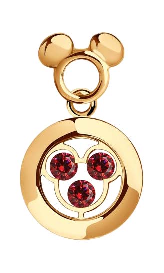 Золотая подвеска SOKOLOV 036050 с фианитами, ювелирным стеклом