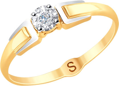 Золотое помолвочное кольцо SOKOLOV 1011724 с бриллиантом