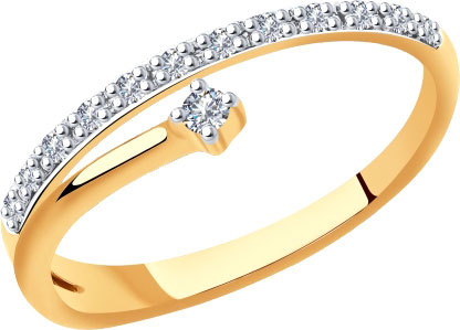 Золотое кольцо SOKOLOV 1011893 с бриллиантами