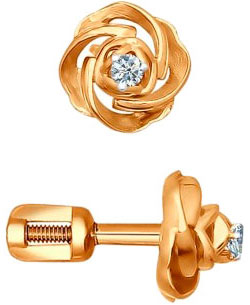 Купить Золотые Серьги Роза