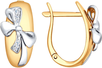 Золотые серьги SOKOLOV 1021075 с бриллиантами