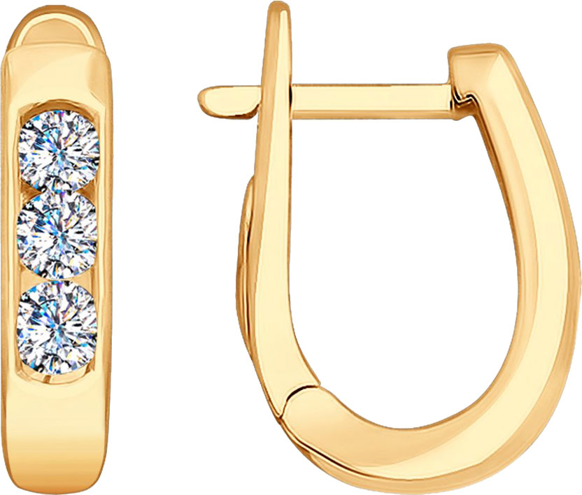 Золотые серьги SOKOLOV 1021290 с бриллиантами