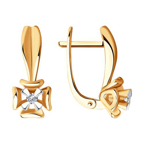 Золотые серьги SOKOLOV 1021446_s c бриллиантом