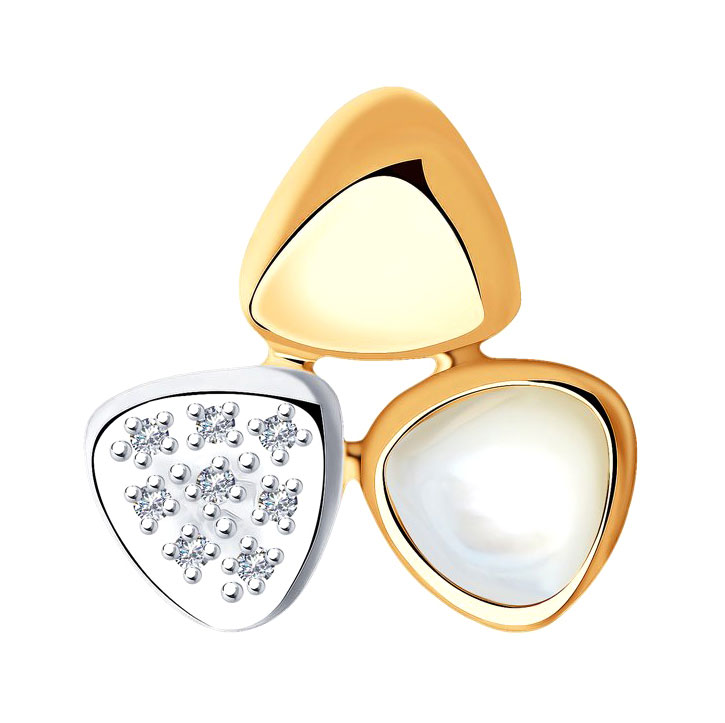 Золотой кулон SOKOLOV 1030730 с бриллиантами, перламутром