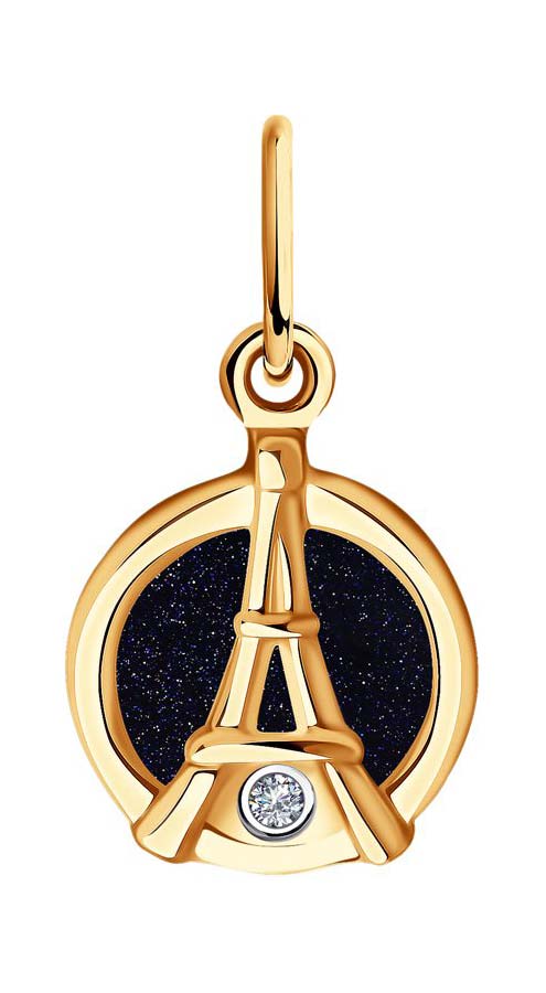 Золотой кулон ''Эйфелева башня'' SOKOLOV 1030777 с бриллиантом