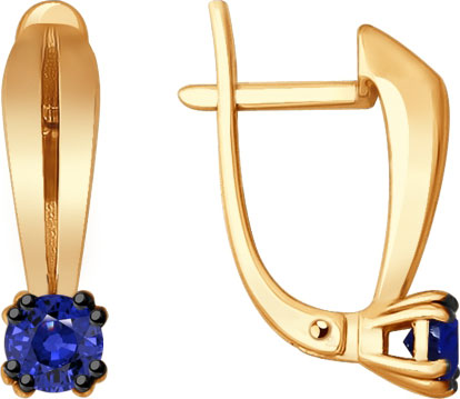 Золотые серьги SOKOLOV 2020890 с сапфирами