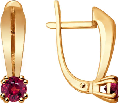 Золотые серьги SOKOLOV 4020388 с рубинами