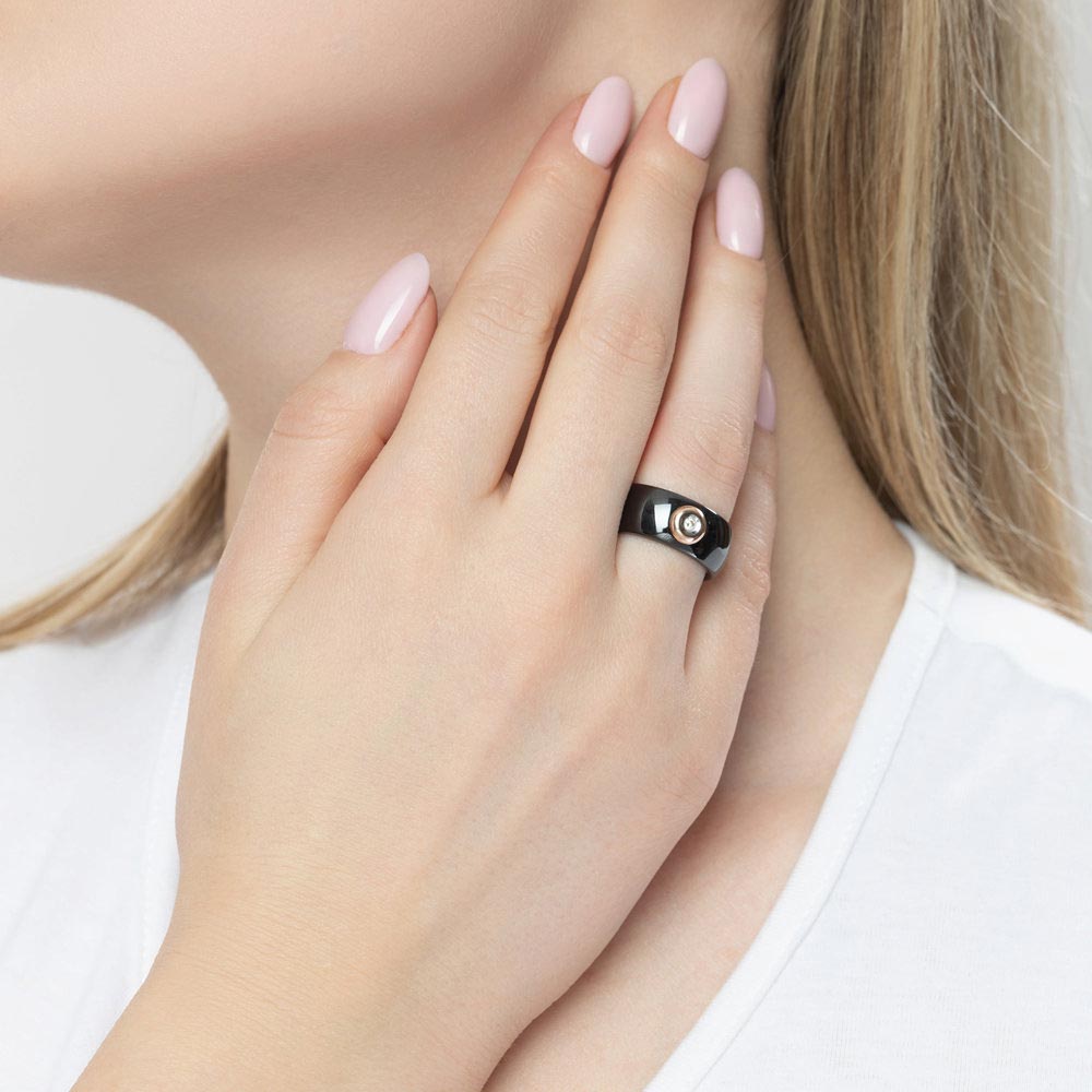 Керамическое кольцо SOKOLOV 6015010 с бриллиантом — купить в AllTime.ru —фото