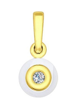 Керамический кулон SOKOLOV 6035013_s c бриллиантом
