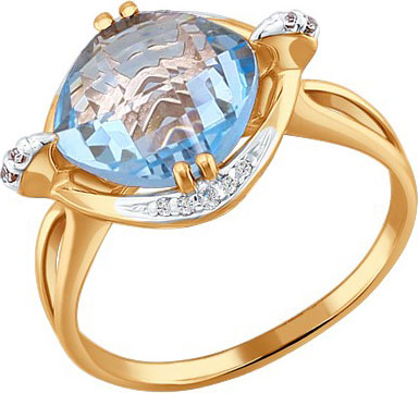 Золотое кольцо SOKOLOV 713329 с топазом, фианитами