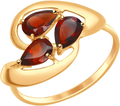 Золотое кольцо SOKOLOV 714627 с гранатами