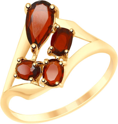 Золотое кольцо SOKOLOV 715197 с гранатами