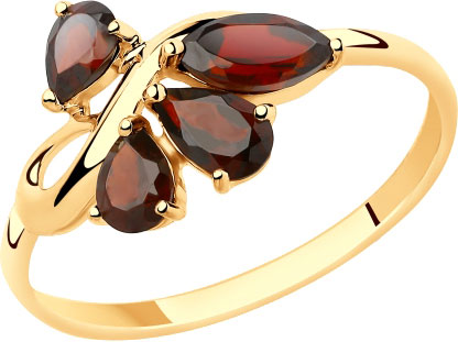 Золотое кольцо SOKOLOV 715431 с гранатами