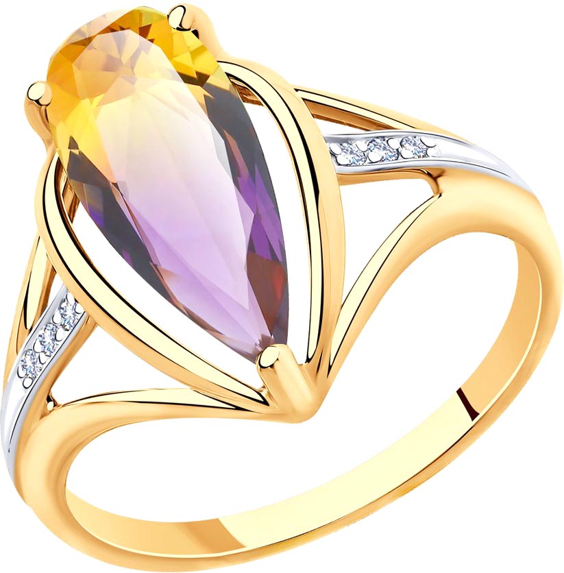 Золотое кольцо SOKOLOV 715893_s c фианитом