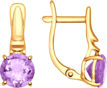 Серьги с аметистом из золота SOKOLOV 724609