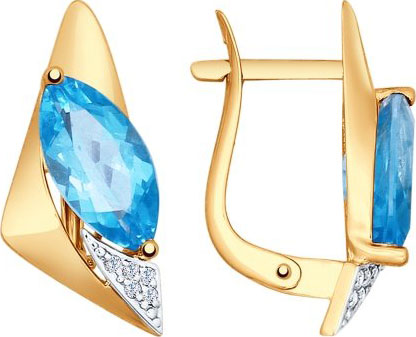 Золотые серьги SOKOLOV 725146 с топазами, фианитами