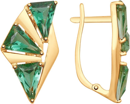 Золотые серьги SOKOLOV 725560 с кварцем