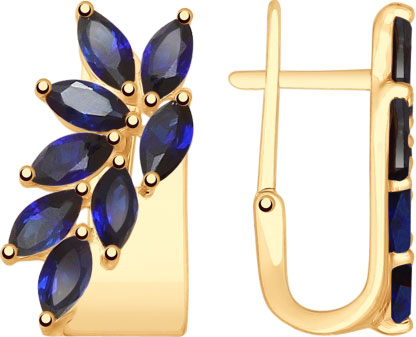 Золотые серьги SOKOLOV 725617 с корундами