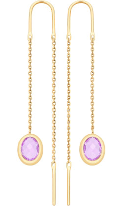 Золотые серьги продевки SOKOLOV 725625 с топазами, фианитами