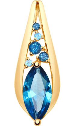 Золотой кулон SOKOLOV 731689 с топазами, Лондон топазами