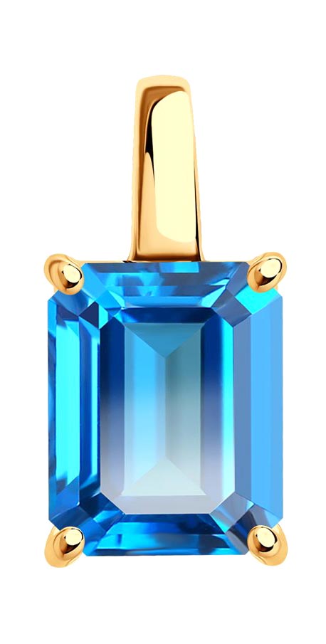 Золотая подвеска SOKOLOV 732287 с топазом Swarovski