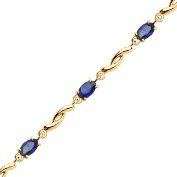 Золотой браслет цепь SOKOLOV 750309 с корундами