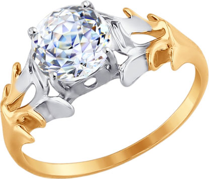 Золотое кольцо SOKOLOV 81010323 с фианитом Swarovski