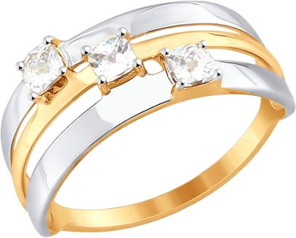 Золотое кольцо SOKOLOV 81010332 с фианитами Swarovski