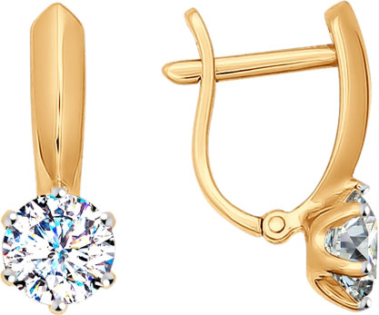 Золотые серьги SOKOLOV 81020231 с фианитами Swarovski