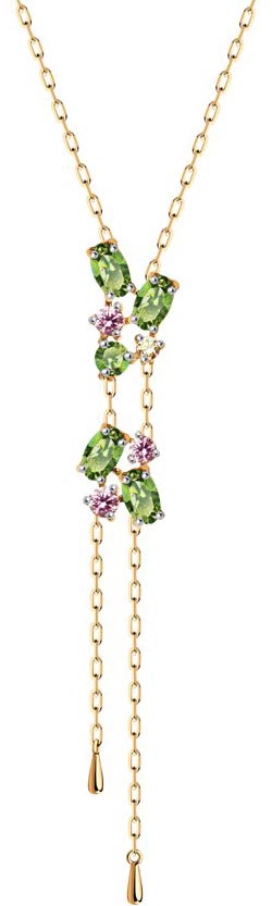 Золотое колье SOKOLOV 81070030_s c фианитом, cо Swarovski