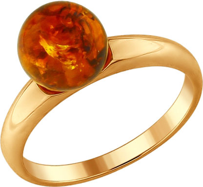 Серебряное кольцо SOKOLOV 83010043 с янтарем