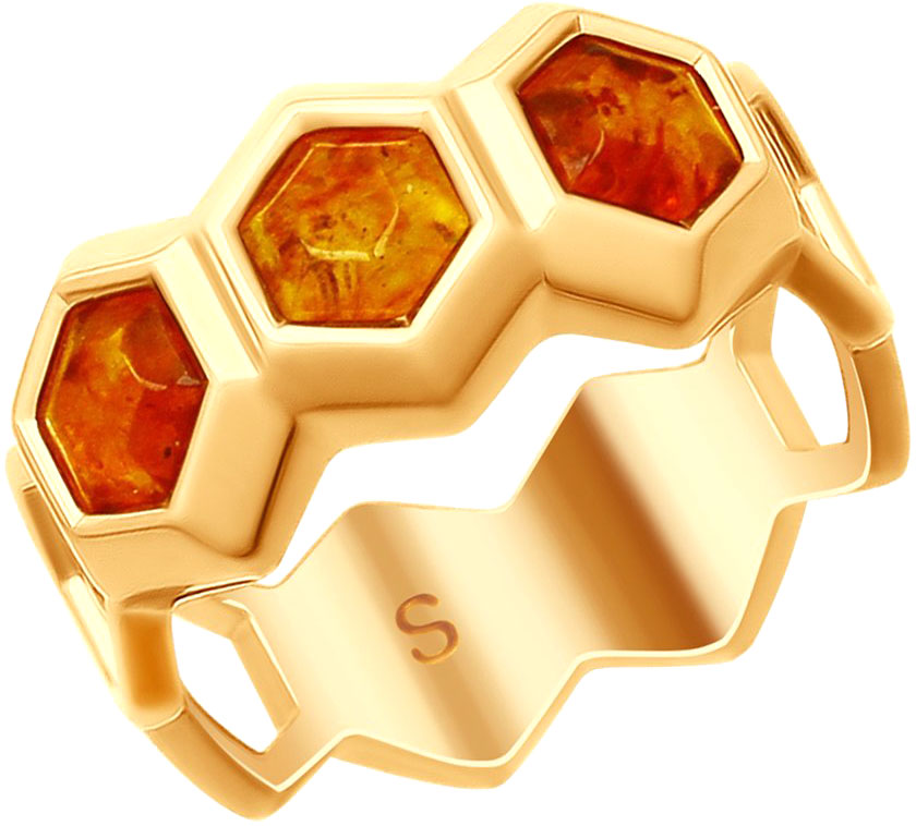 Серебряное кольцо SOKOLOV 83010049 с янтарем