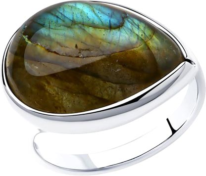 Серебряное кольцо SOKOLOV 83010078 с лабрадоритом