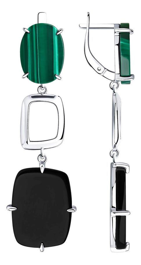 Серебряные длинные серьги SOKOLOV 83020090 с агатами