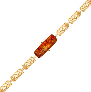 Серебряный браслет SOKOLOV 83050004 с янтарем