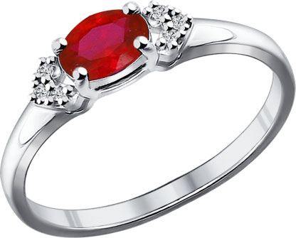 Серебряное кольцо SOKOLOV 84010015 с корундом, фианитами
