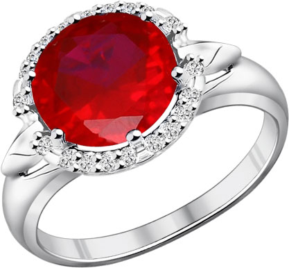 Серебряное кольцо SOKOLOV 84010021 с корундом, фианитами