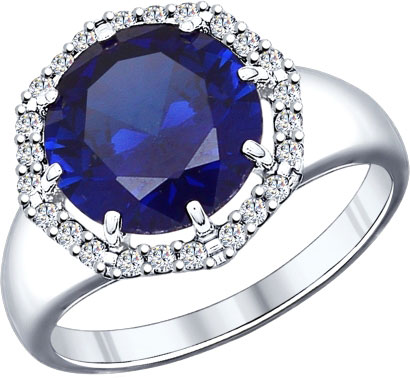 Серебряное кольцо SOKOLOV 88010021 с корундом, фианитами