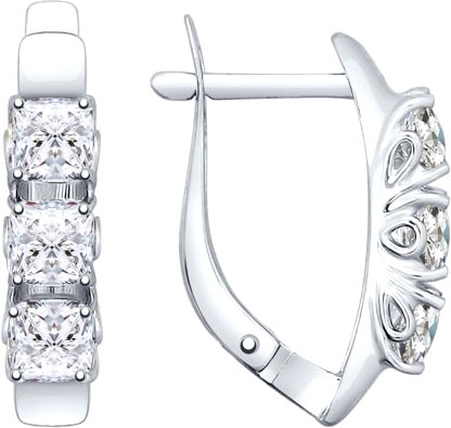 Серебряные серьги SOKOLOV 89020054 с фианитами Swarovski