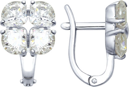 Серебряные серьги SOKOLOV 89020089 с фианитами Swarovski
