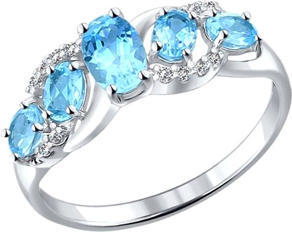 Серебряное кольцо SOKOLOV 92011008 с топазами, фианитами