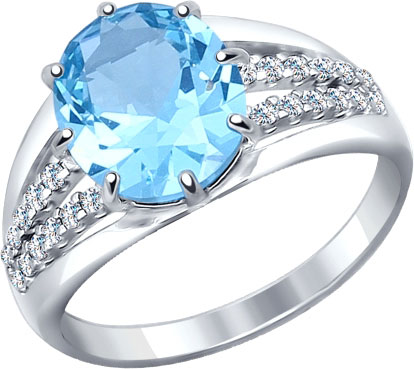 Серебряное кольцо SOKOLOV 92011132 с ситаллом, фианитами