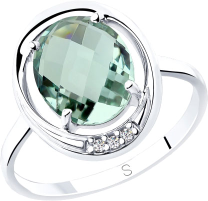 Серебряное кольцо SOKOLOV 92011799 с кварцем, фианитами,