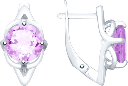 Серебряные серьги SOKOLOV 92022029 с аметистами