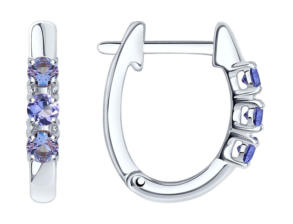 Серебряные серьги SOKOLOV 92025272 с танзанитами